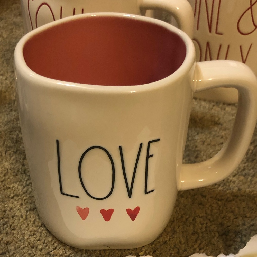 Rae Dunn Valentines Love watercolor hearts mug